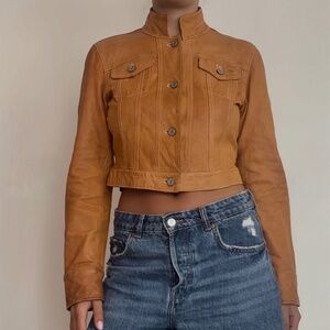 Vintage Gap Cropped Leather Jacket